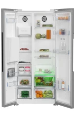 ⁦ثلاجة بيكو تركي 651 لتر صافي 525 لتر سايد باي سايد استانلس ديجيتال GN166130XB⁩ - الصورة ⁦2⁩