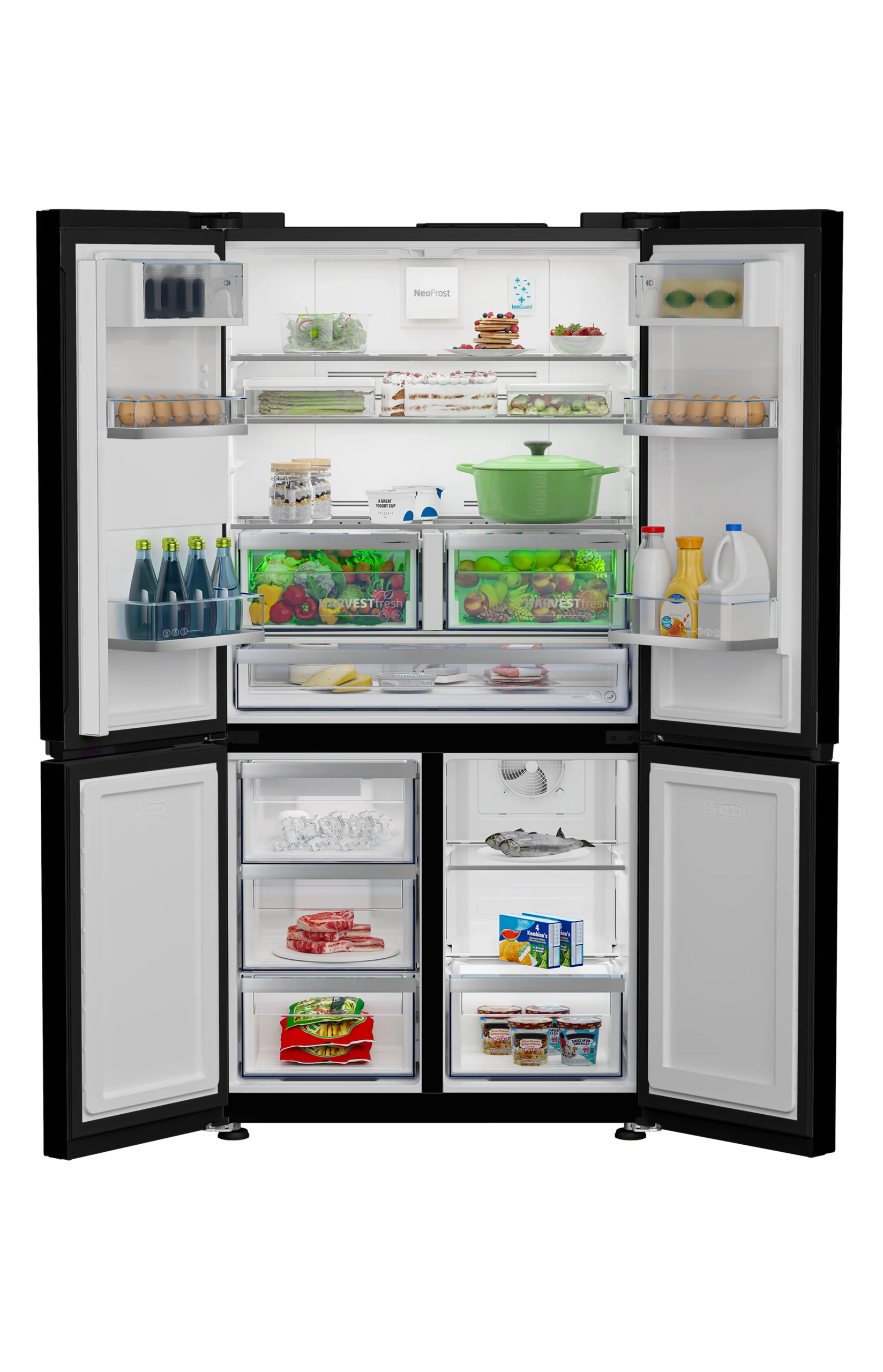 GNE134626BH 1 ثلاجة بيكو تركي 626 لتر صافي 565 لتر 4 باب بالحنفية اسود GNE134626BH - الصورة 2